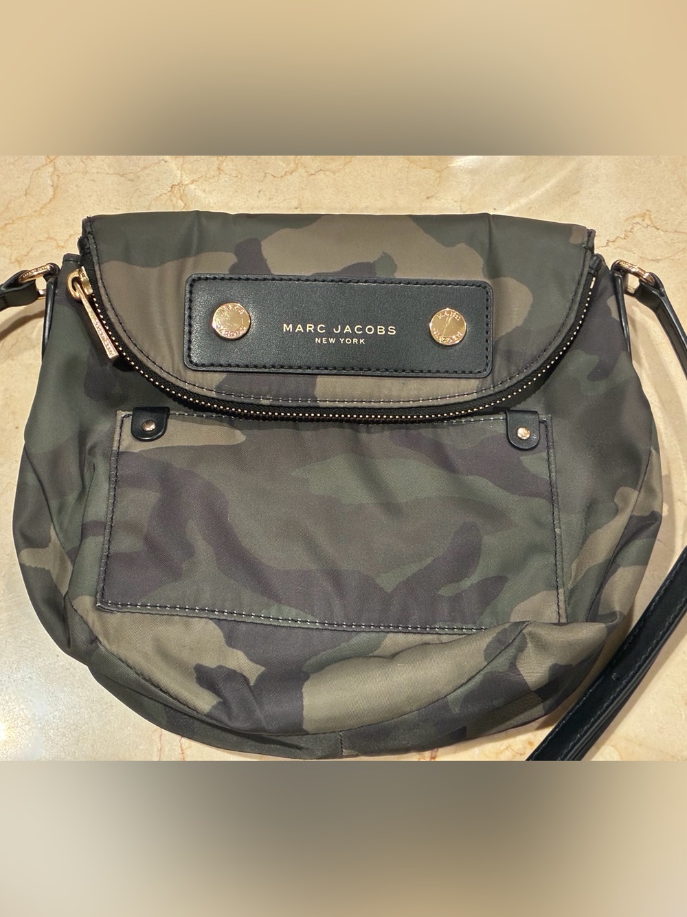 Marc Jacobs camo crossbody Bag with Gold Hardware, used with tags.